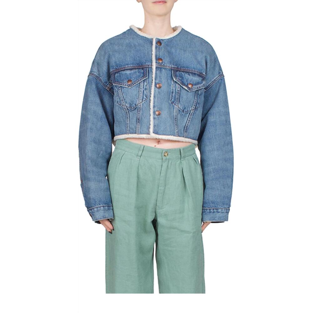NEW DENIMIST blake oversized cropped denim jacket in blue